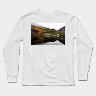 Autumn Trees Flam Aurlandsfjord Norway Long Sleeve T-Shirt